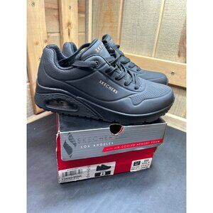 Skechers Womens Uno-Stand On Air Sneakers Size 8 Black Air-Cooled Memory Foam
